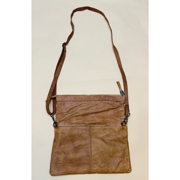 Micmacbags Women's Brown Leather Shoulder Tote Bag Crossbody with Fabric Lining - Picture 1 of 9